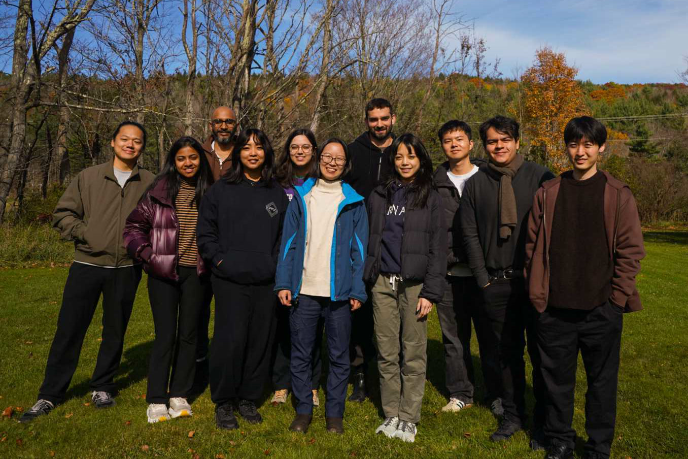 Group photo of the lab outdoors in the fall